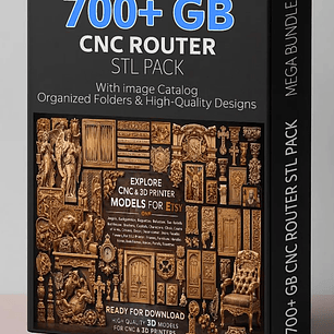 Megacatálogo STL de 700 GB: Paquete de modelos en relieve 3D para fresadora CNC / Diseños de fresado y tallado / Descarga digital / Uso comercial