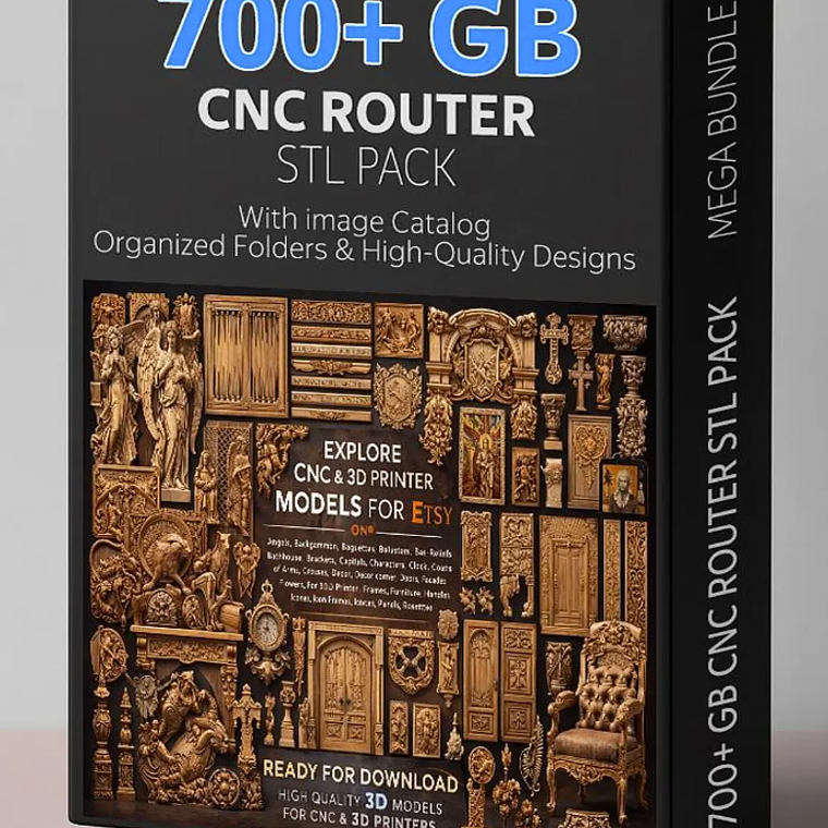 Megacatálogo STL de 700 GB: Paquete de modelos en relieve 3D para fresadora CNC / Diseños de fresado y tallado / Descarga digital / Uso comercial 1