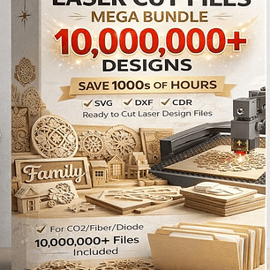 Mega paquete de más de 10 000 000 de archivos de corte y grabado láser / SVG DXF CNC / Lightburn y Coreldraw / CO2 y fibra / uso comercial