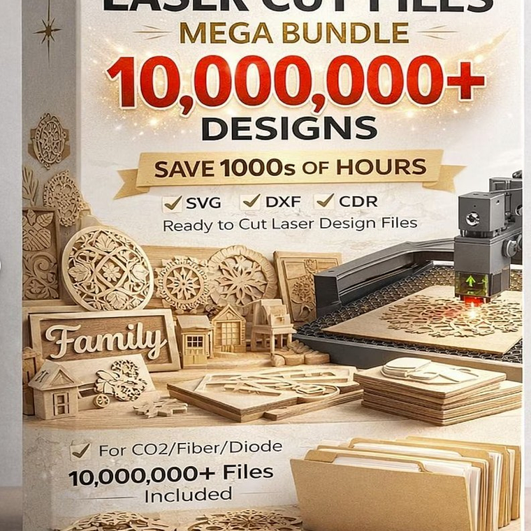 Mega paquete de más de 10 000 000 de archivos de corte y grabado láser / SVG DXF CNC / Lightburn y Coreldraw / CO2 y fibra / uso comercial 1