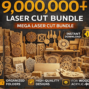 Mega paquete con más de 9.000.000 de archivos cortados con láser/SVG DXF CNC/diseños láser de CO2 y fibra/uso comercial