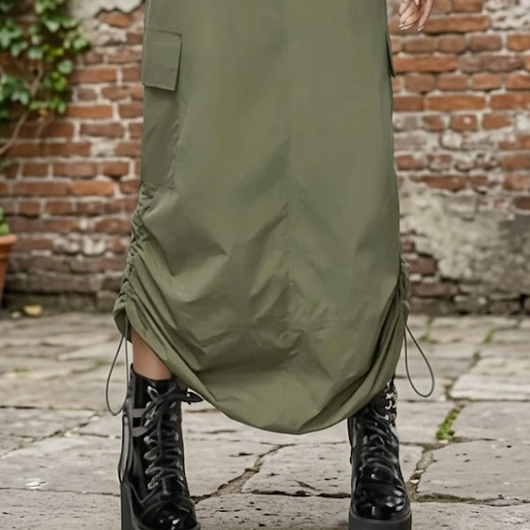 Molde Digital Falda Larga Cargo Con Jareta, Talles S Al Xxl 2