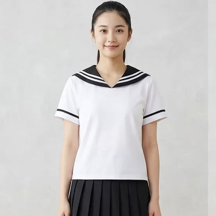 Molde Digital Remera Cuello marinero/seifuku/otaku, talles Xs A Xl 3