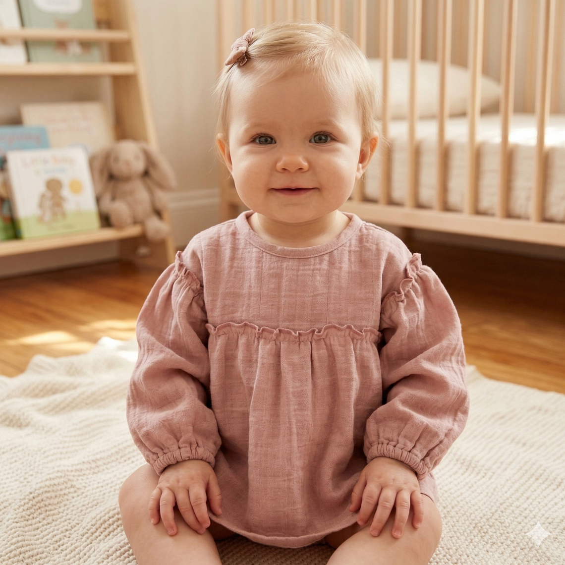 Molde Digital Remera Beba Manga Larga C / frunce talles 1 Al 5 1