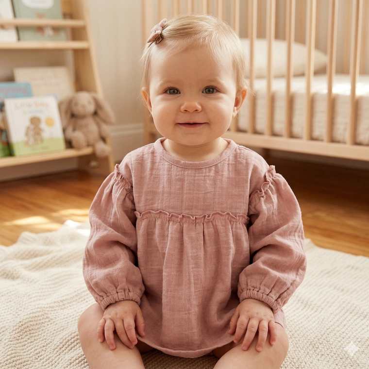 Molde Digital Remera Beba Manga Larga C / frunce talles 1 Al 5 1