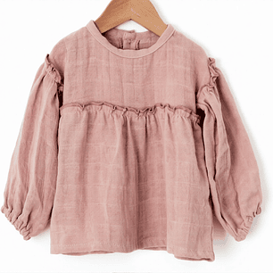 Molde Digital Polera Beba Manga Larga C / frunce talles 1 Al 5