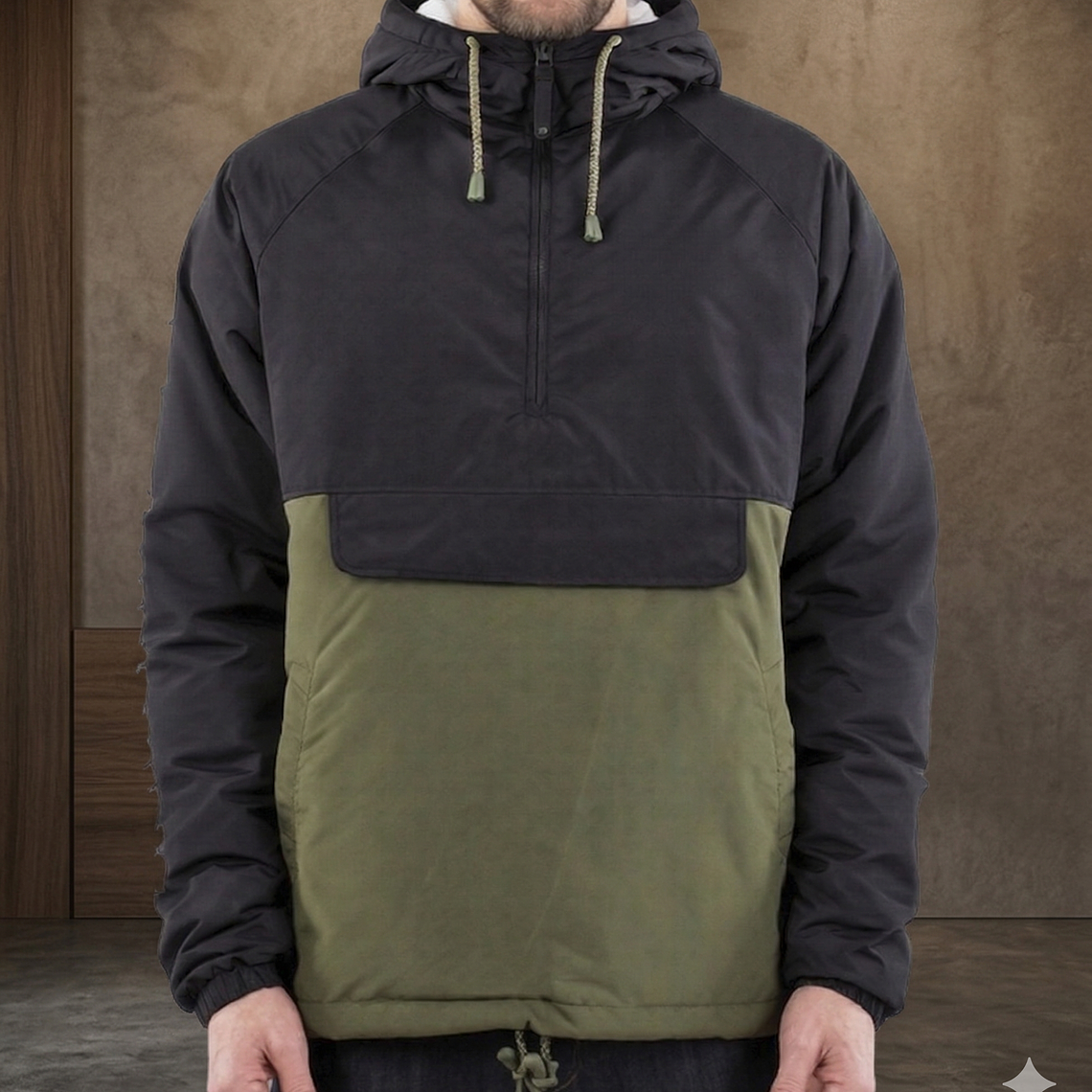 Molde Digital Rompevientos Con recorte Ranglan,talles 3xl A 7xl 1