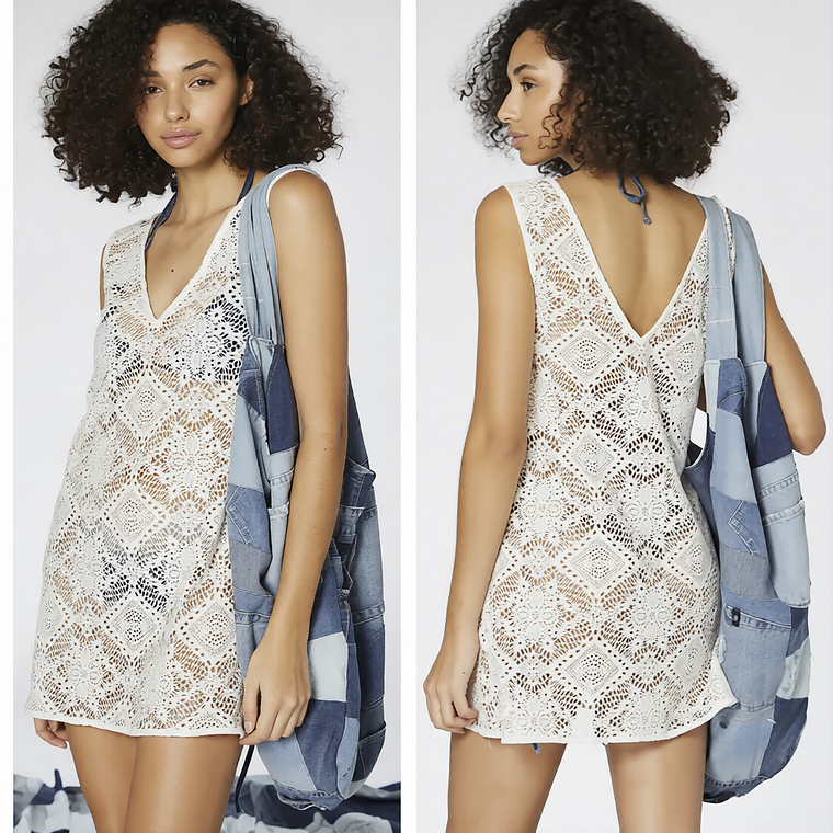 Molde Digital Vestido Playero Escote V, Pack Talles S Al Xxl 1