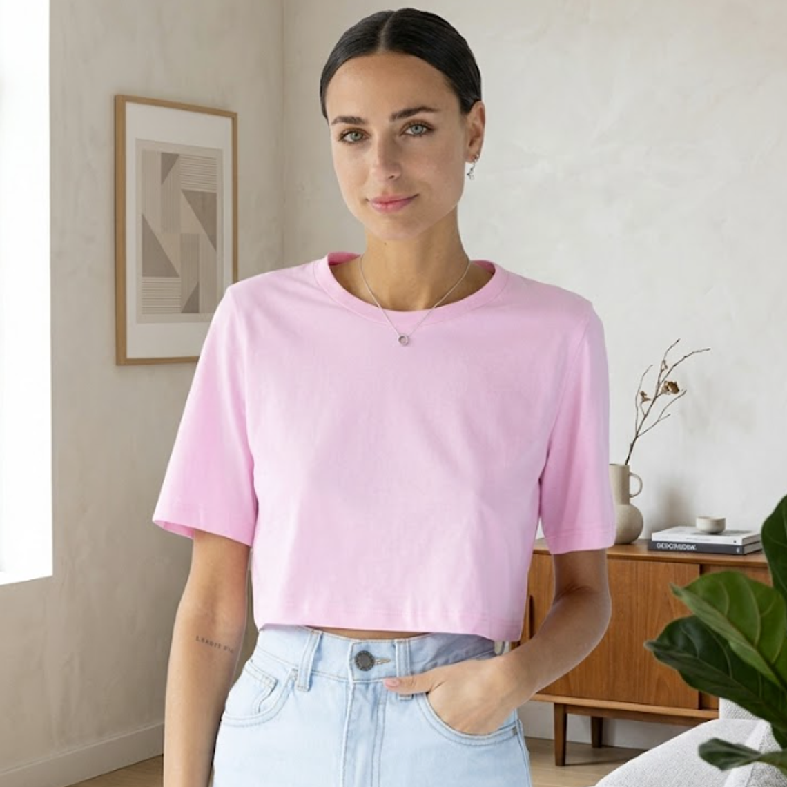 Molde Digital Remera Corta-crop Manga Ancha, Talles S Al Xxl 2