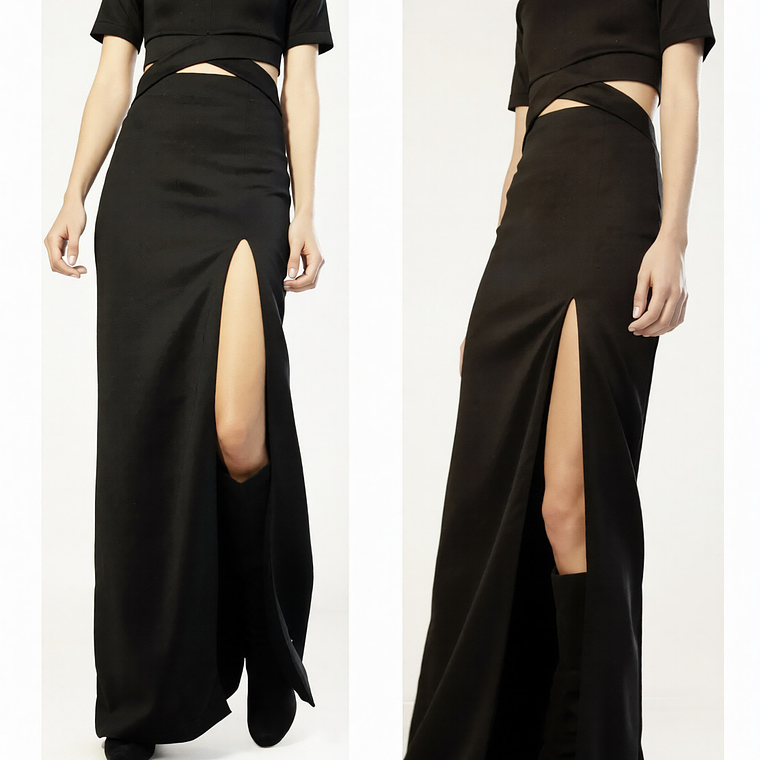 Molde Digital Falda Larga Con Tajo con abertura, Talles S Al Xxl 3