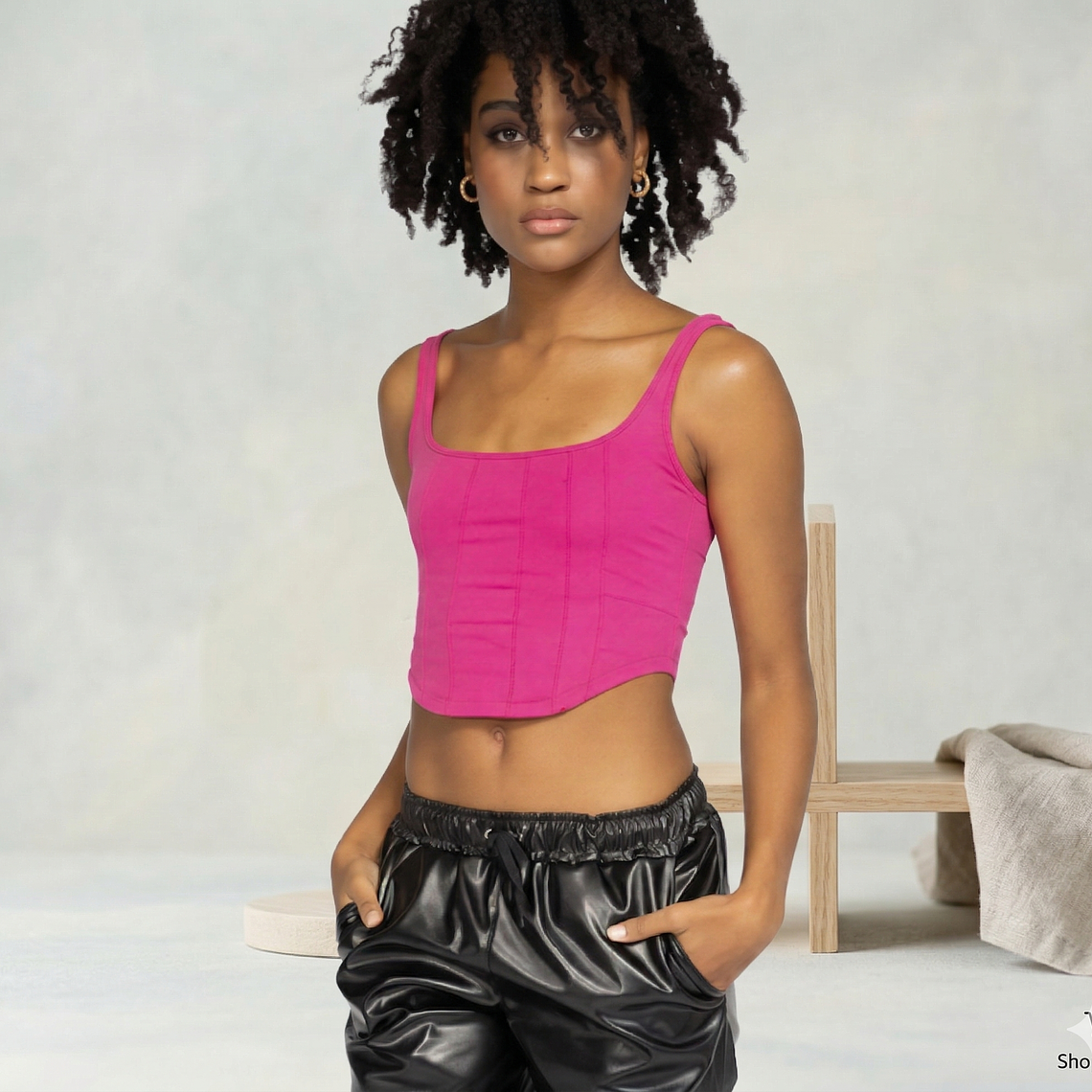 Molde Digital Top Punto Recortes Onda Corset, Talles S A Xxl 2