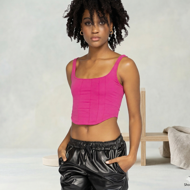 Molde Digital Top Punto Recortes Onda Corset, Talles S A Xxl 2