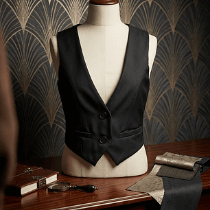 Molde Digital Chaleco Mujer Tela Plana, Pack Talles S Al Xxl