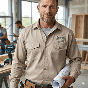 Molde Digital Camisa De Trabajo, Pack Talles S Al 7xl