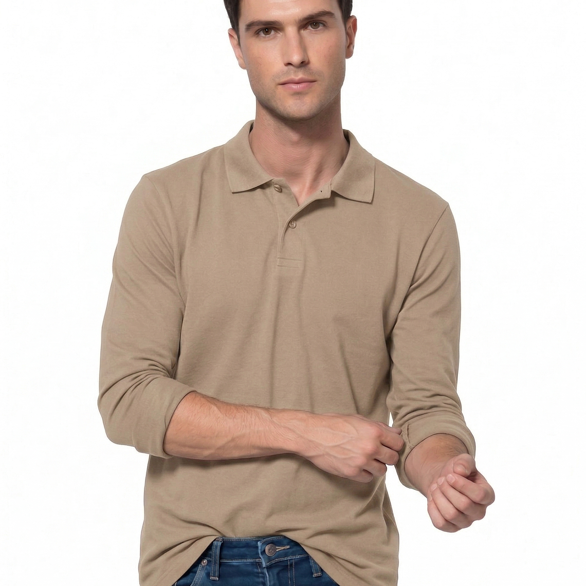 Molde Digital Polera Polo Hombre Manga Larga, Talles 3xl Al 7xl 1