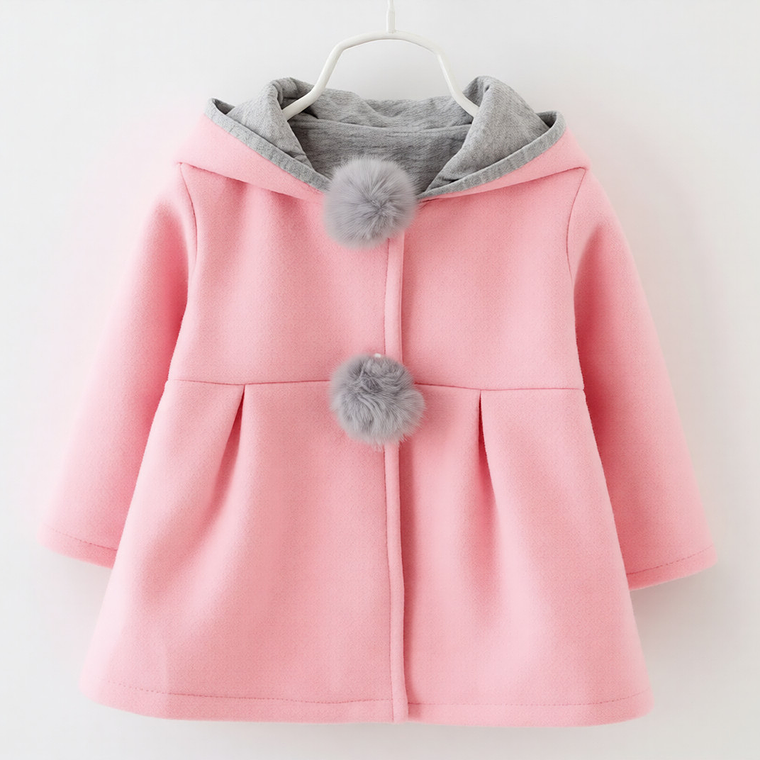 Molde Digital Abrigo Beba Con tablas Y Capucha, Talles 1 Al 5 1