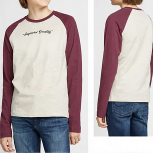 Molde Digital Remera Raglan / Ranglan Niños , Talles 2 Al 16