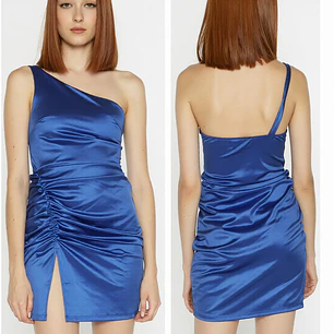 Molde Digital Vestido Un Hombro C/tajo Inf, Talles S Al Xxl