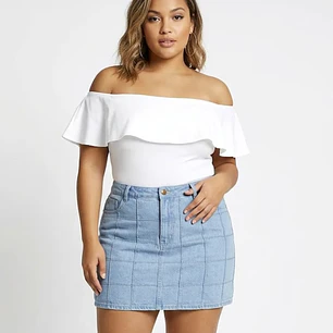 Molde Digital Malla Body C/ Volado Escote, Talles 3xl Al 7xl