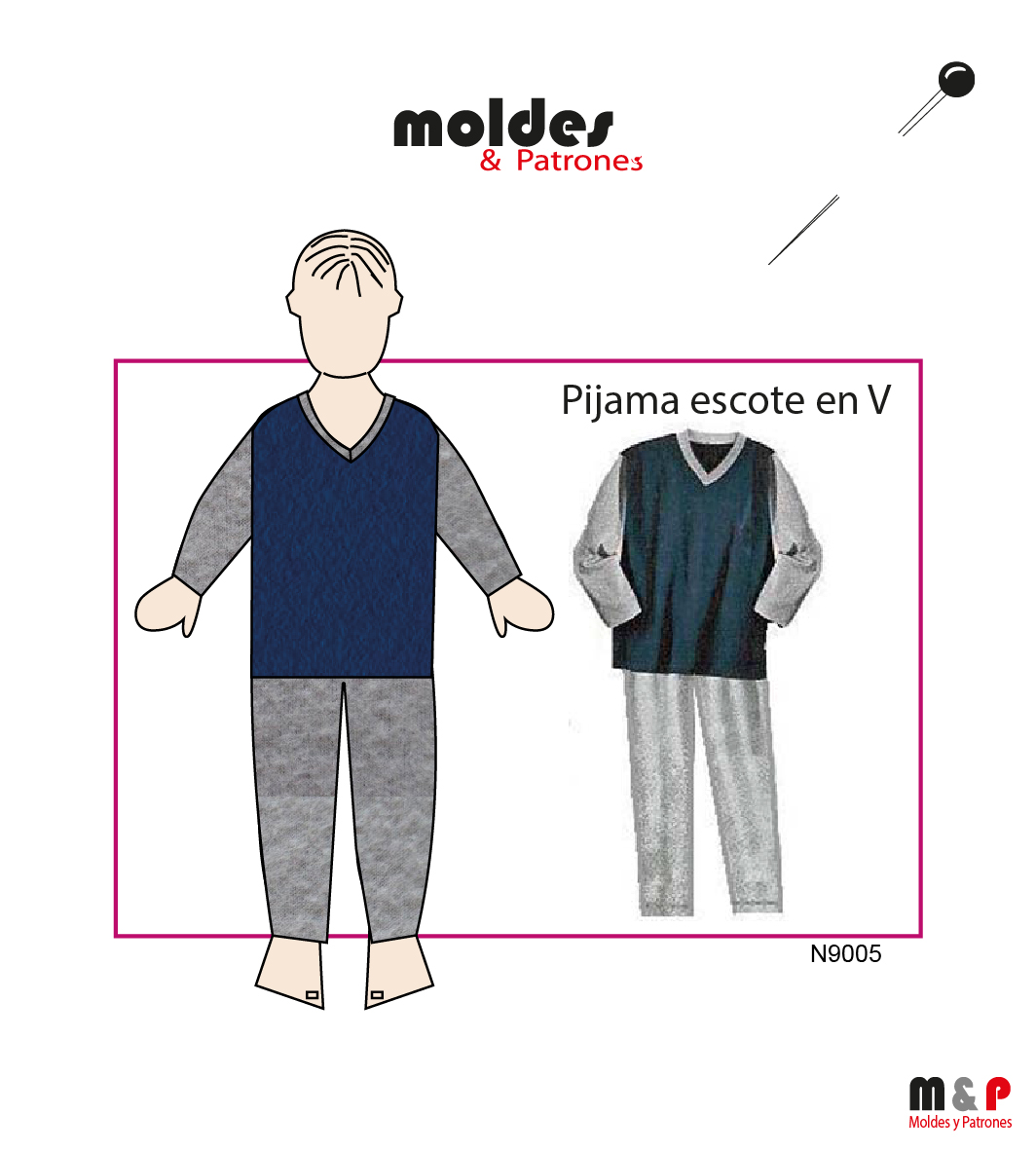 Pijama escote V niños