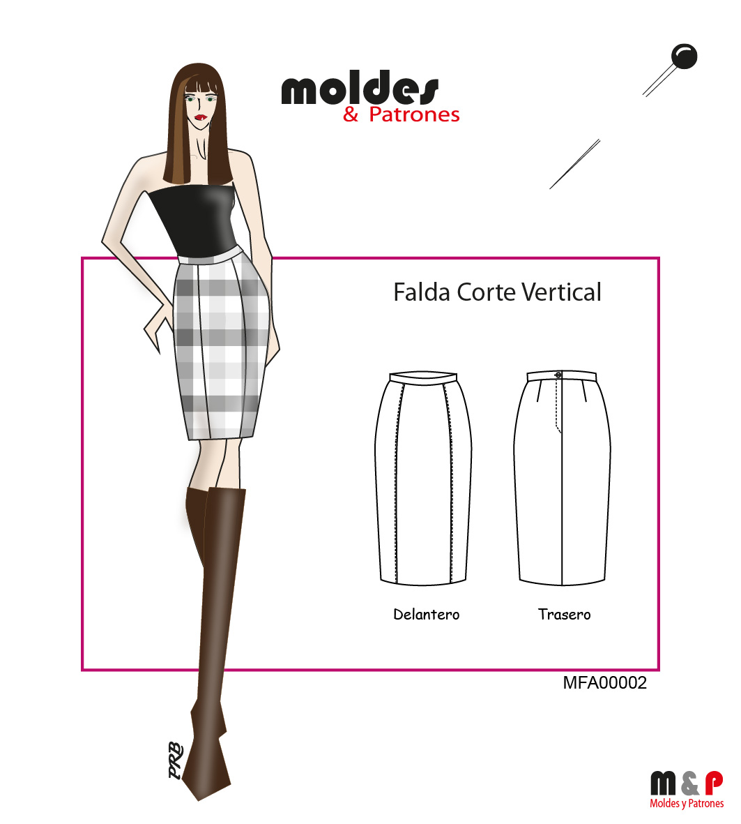 3 TALLAS S M L  - Falda con corte vertical