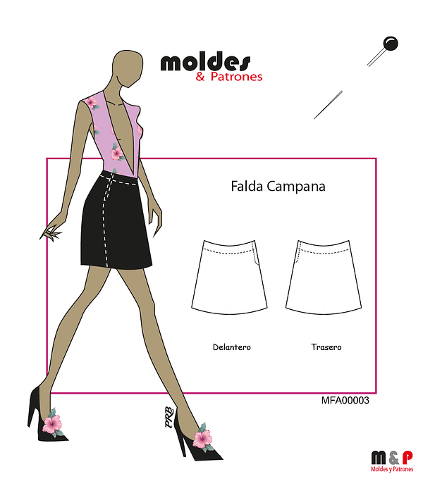 3 TALLAS S M L - Falda Campana