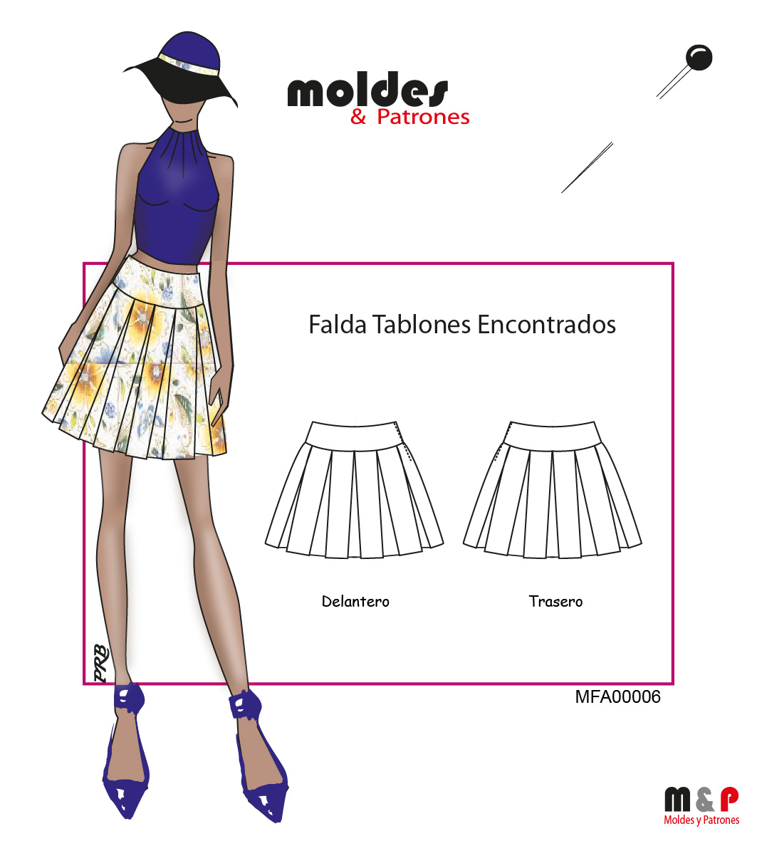 3 TALLAS S M L  - Falda con tablones