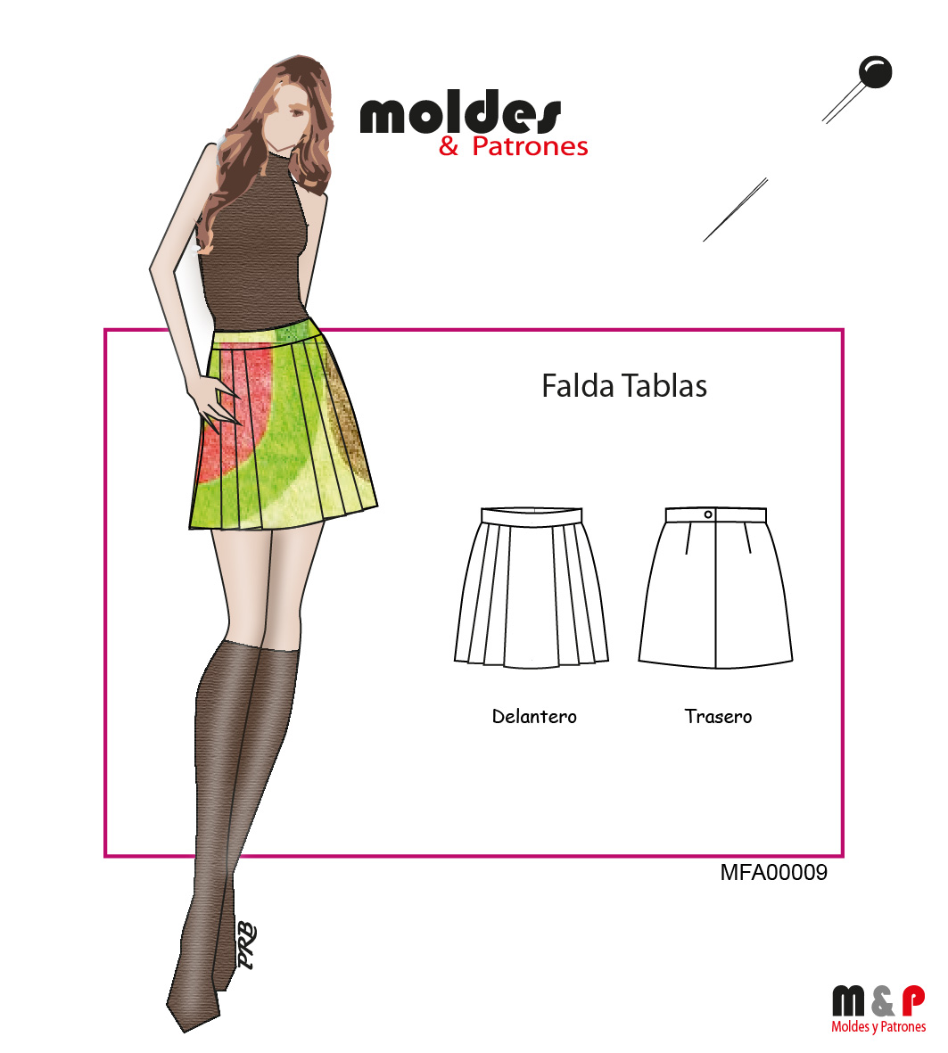 3 TALLAS S M L - Falda con tablas