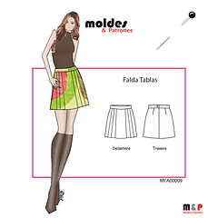 3 TALLAS S M L - Falda con tablas