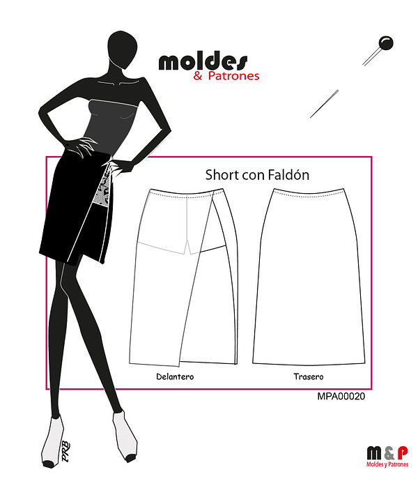 3 TALLAS S M L - Short con Faldón