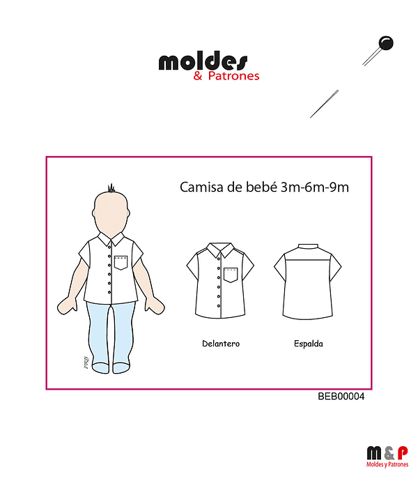 Camisa de bebé en 3 Tallas - 3M - 6M - 9M