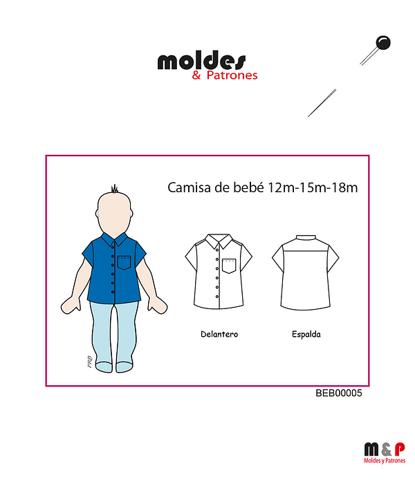 Camisa de bebé en 3 Tallas - 12M - 15M - 18M