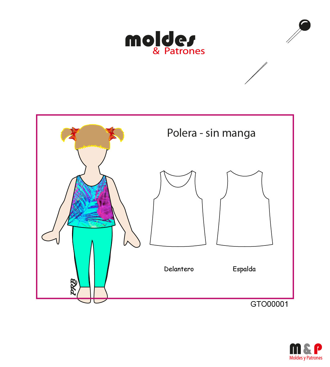 POLERA NIÑA sin manga 3 tallas 2 - 4 - 6