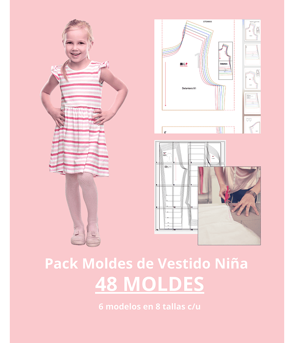 Pack de Moldes de vestidos para niñas
