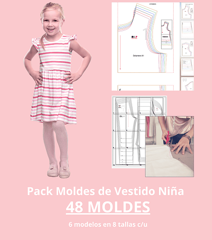 Pack de Moldes de vestidos para niñas
