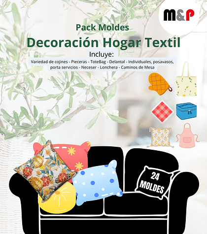 Pack de Moldes deco hogar textil