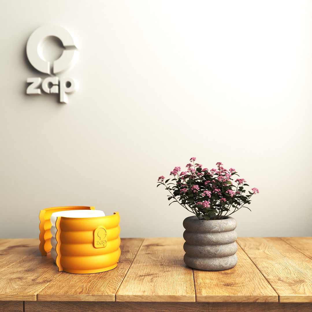 Molde de silicona con encofrado para hacer maceteros. Ondulado