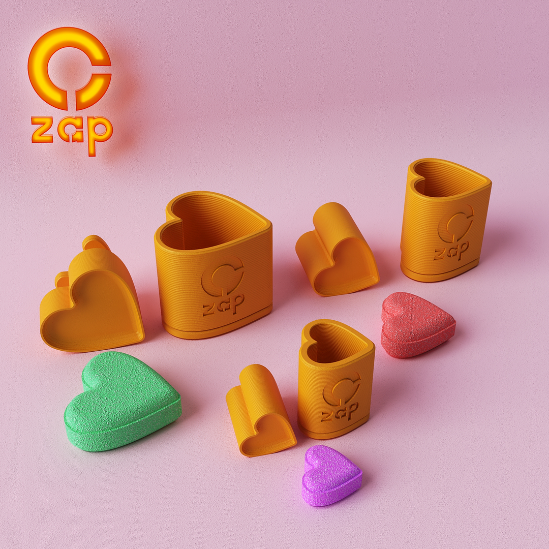 Prensa para cosmética sólida pack 3 corazones