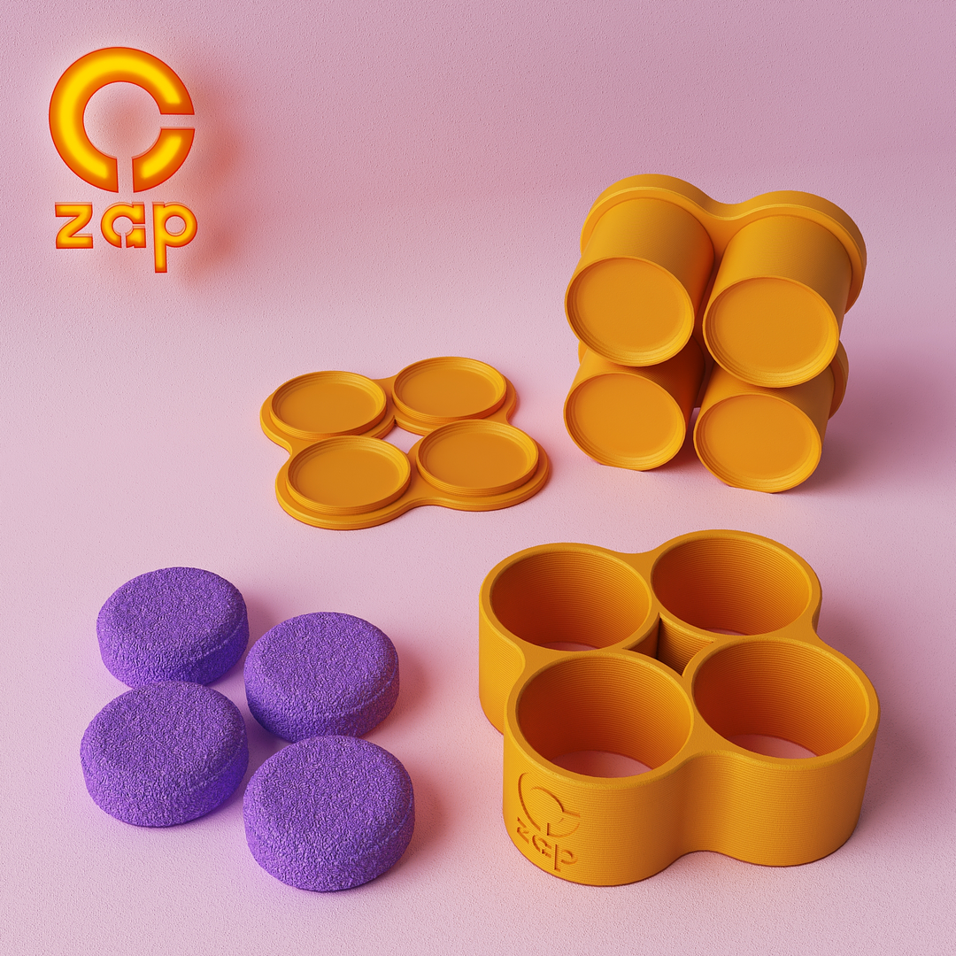 Prensa para cosmética solida múltiple redonda X4 (Logo Gratis)