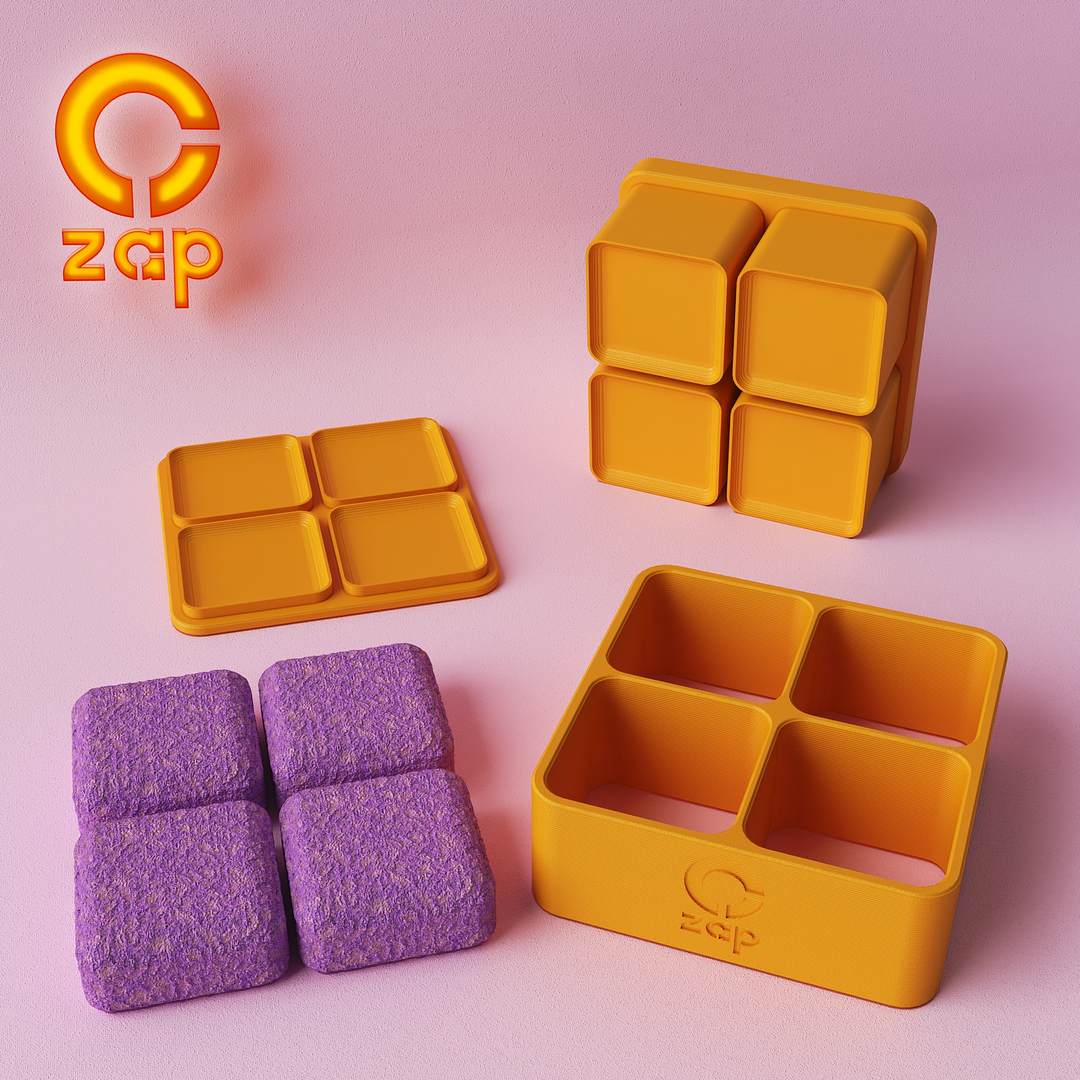 Prensa para cosmética sólida, Cuadrado X4