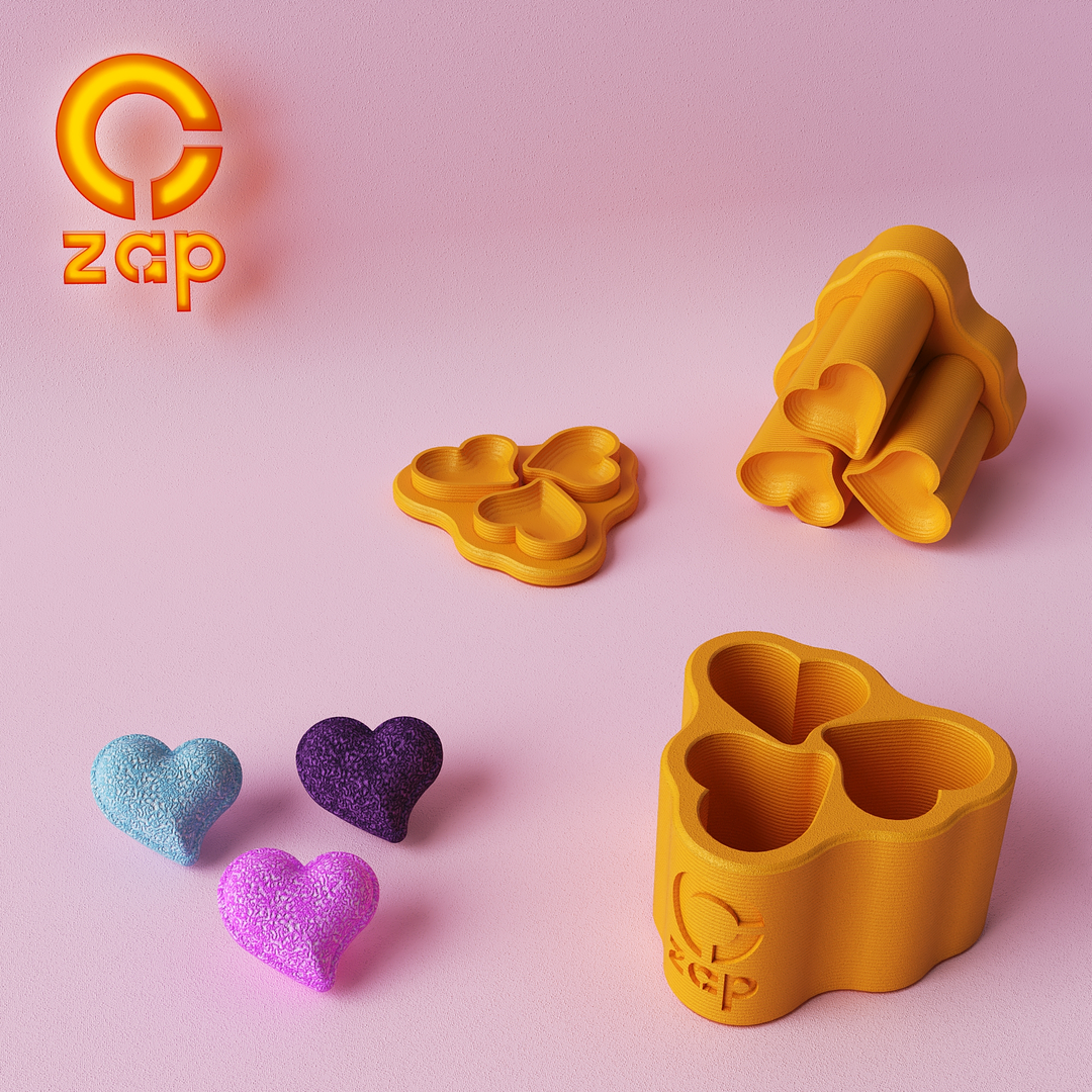 Prensa para cosmética solida,  mini corazones X3