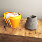 Molde de silicona para hacer macetero Cónico grande. 2