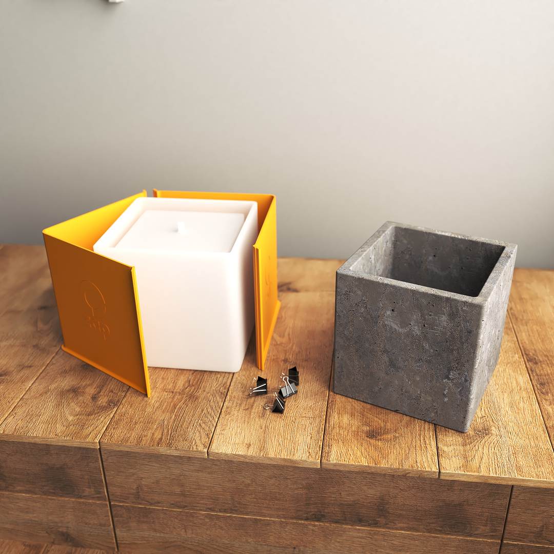 Molde de silicona para hacer macetero cuadrado 20x20cm 2