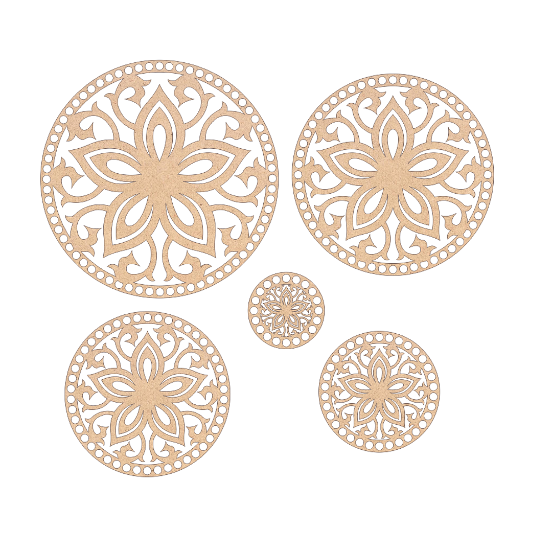 Bases para crochet y trapillo redondas con diseño 1