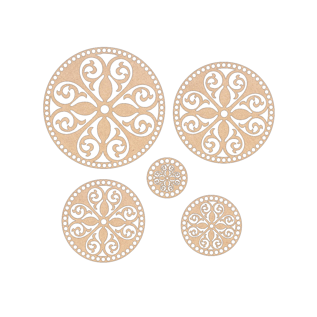 Bases para crochet y trapillo redondas con diseño 1