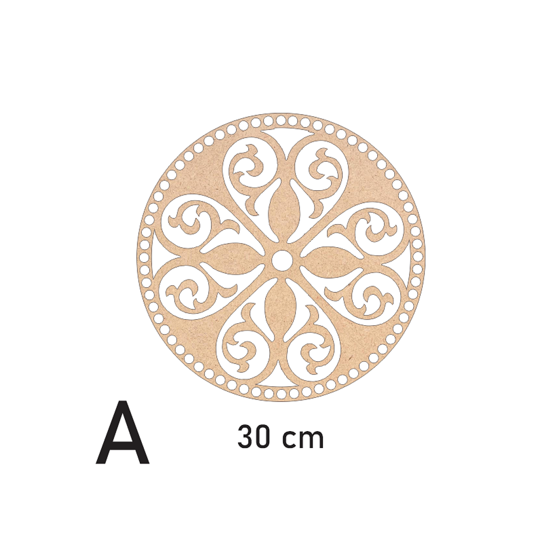 Bases para crochet y trapillo redondas con diseño 2