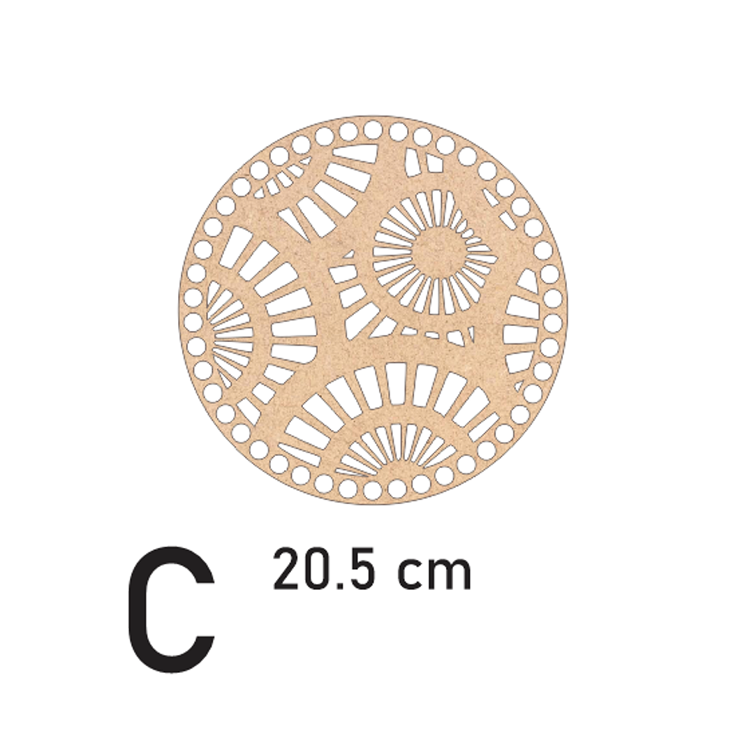 Bases para crochet y trapillo redondas con diseño 4