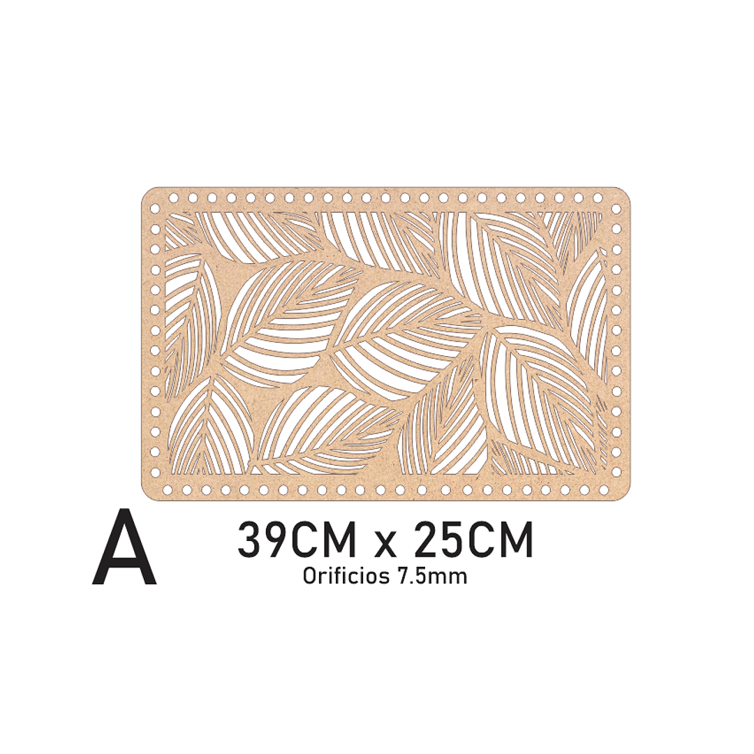 Bases para crochet y trapillo, Rectángulo con diseño 1