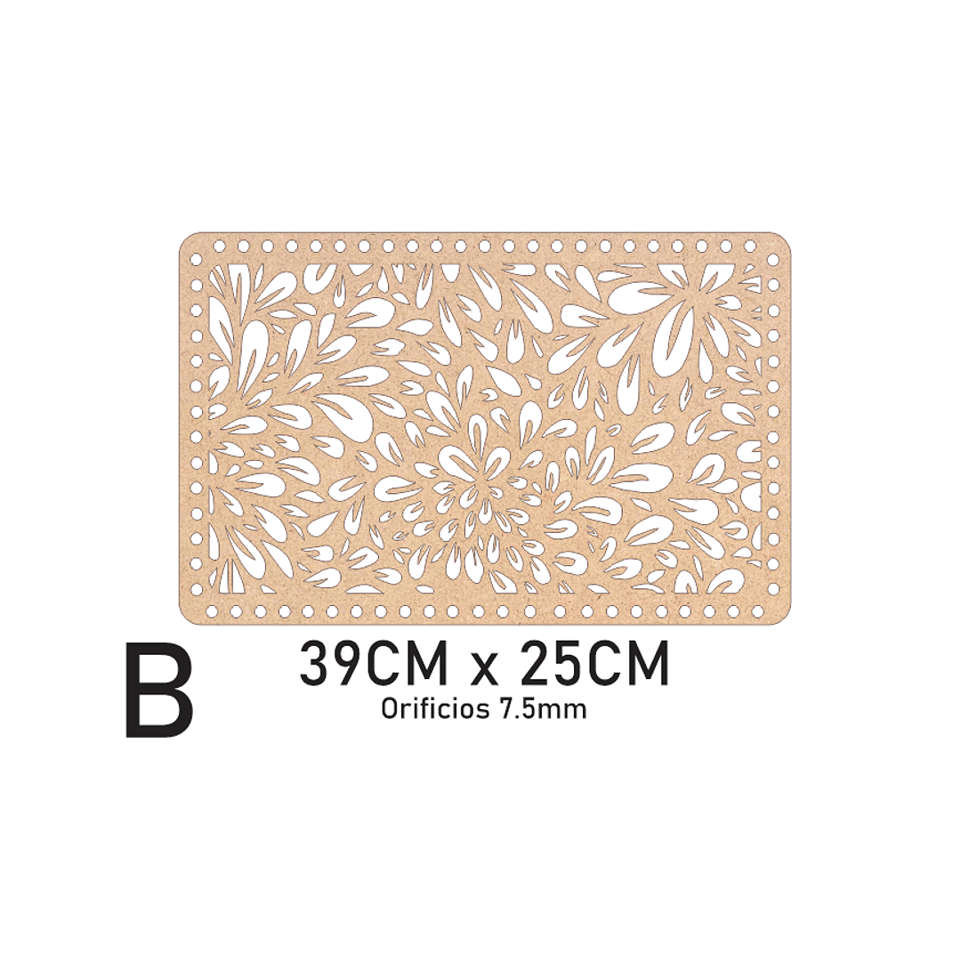 Bases para crochet y trapillo, Rectángulo con diseño 2