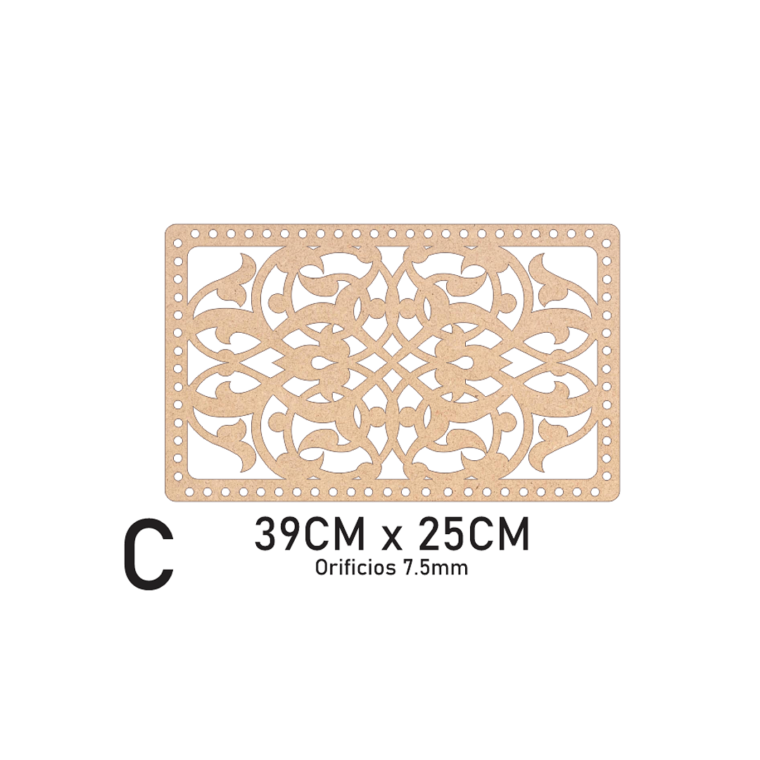 Bases para crochet y trapillo, Rectángulo con diseño 3